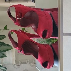 Burgundy Suede Marc Fisher Heels